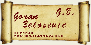 Goran Belošević vizit kartica